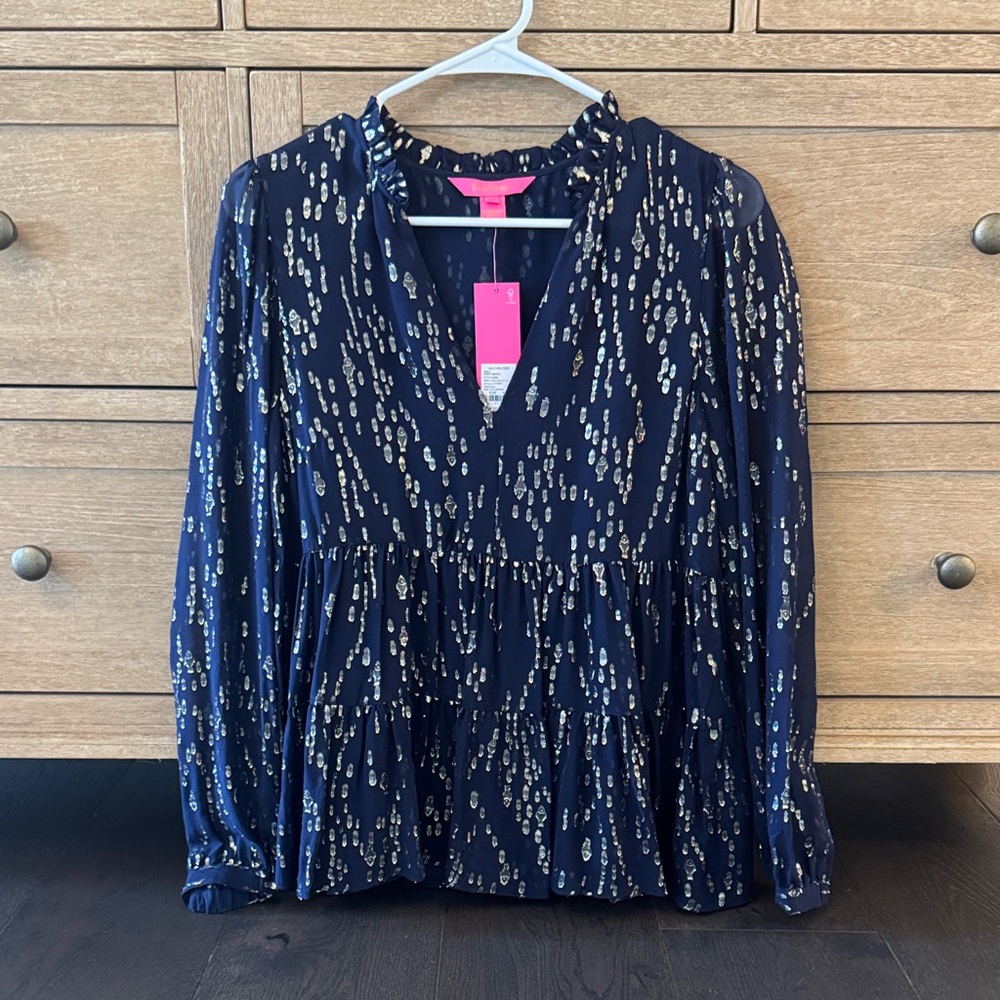Lilly Sarita Long Sleeve Silk Top